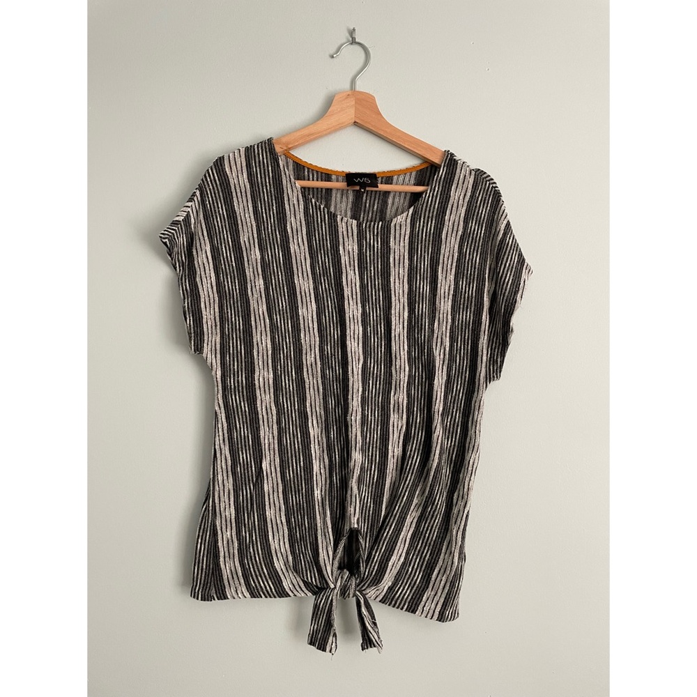W5 black and white striped blouse